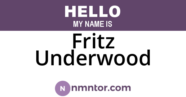 Fritz Underwood
