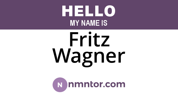 Fritz Wagner