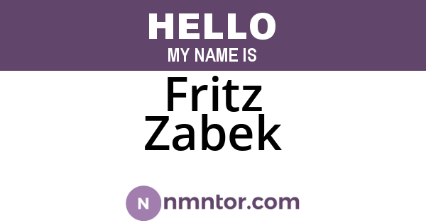 Fritz Zabek