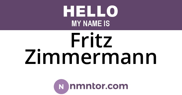 Fritz Zimmermann