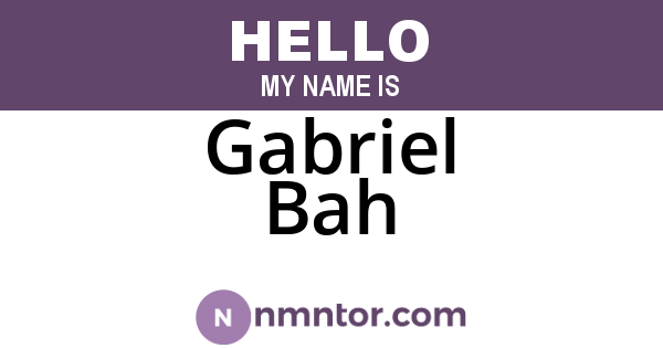 Gabriel Bah