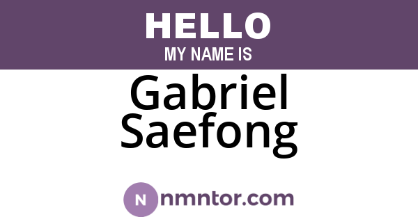Gabriel Saefong