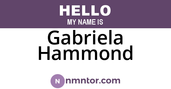 Gabriela Hammond