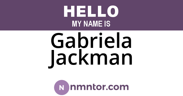 Gabriela Jackman
