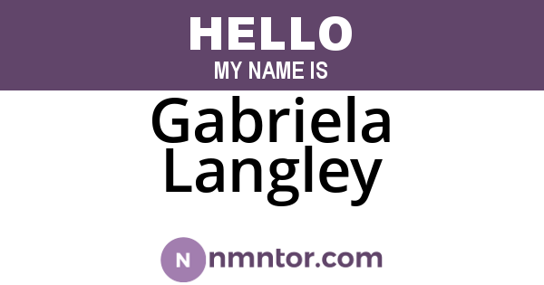 Gabriela Langley