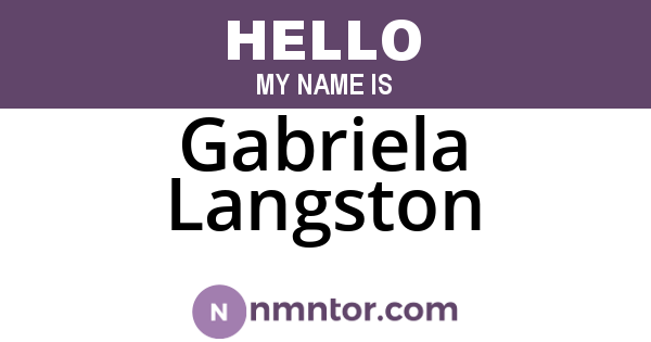 Gabriela Langston