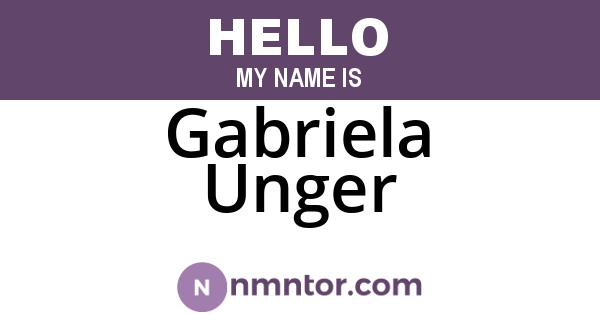 Gabriela Unger
