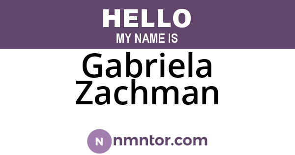Gabriela Zachman