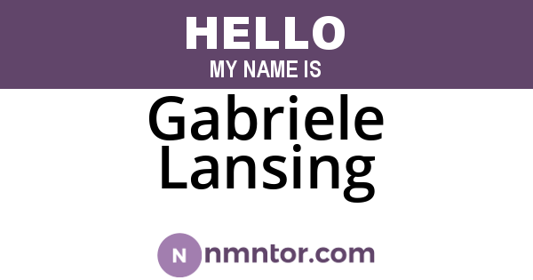 Gabriele Lansing