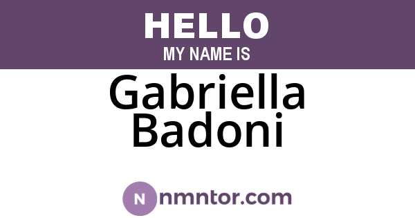 Gabriella Badoni