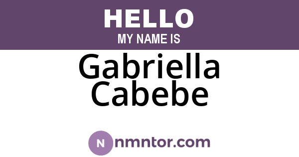Gabriella Cabebe