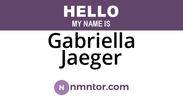 Gabriella Jaeger