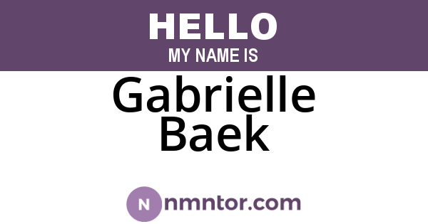 Gabrielle Baek