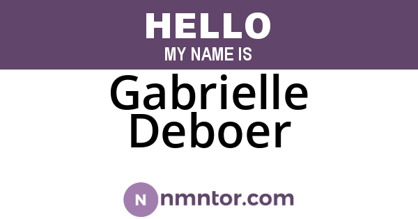 Gabrielle Deboer