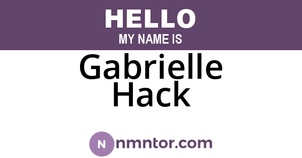 Gabrielle Hack