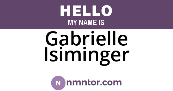 Gabrielle Isiminger
