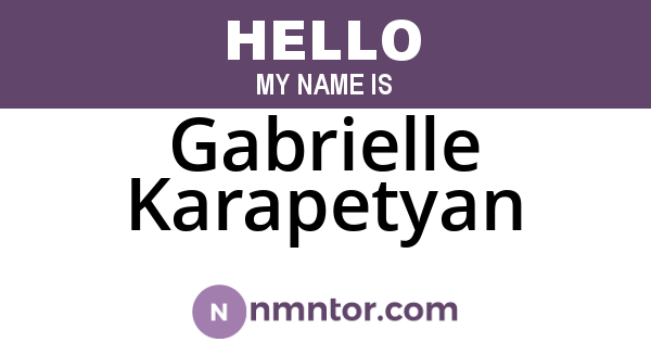Gabrielle Karapetyan