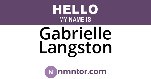 Gabrielle Langston