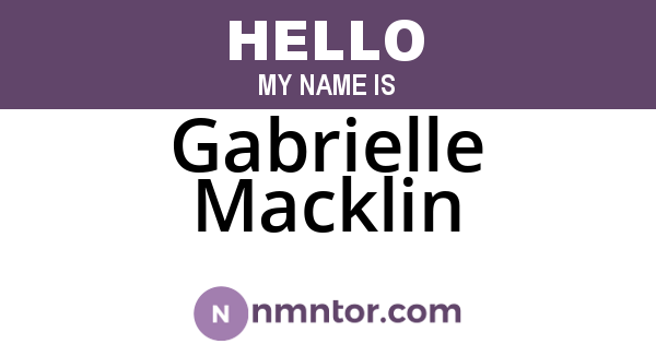 Gabrielle Macklin