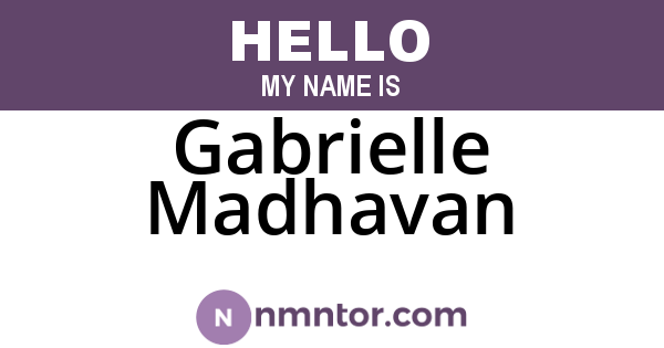 Gabrielle Madhavan