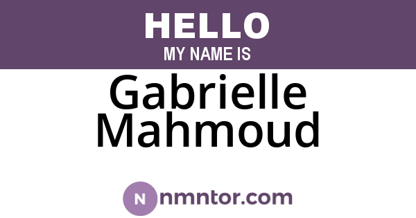 Gabrielle Mahmoud