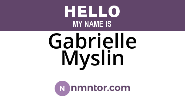 Gabrielle Myslin