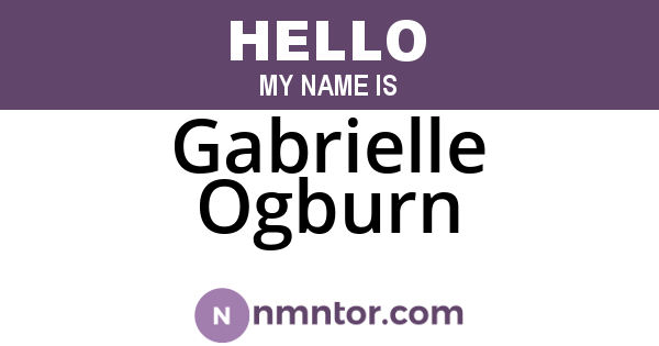 Gabrielle Ogburn