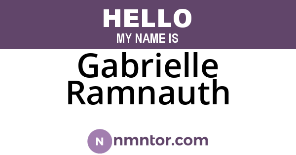 Gabrielle Ramnauth