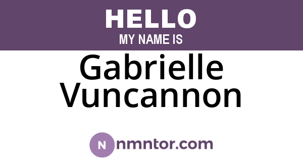 Gabrielle Vuncannon