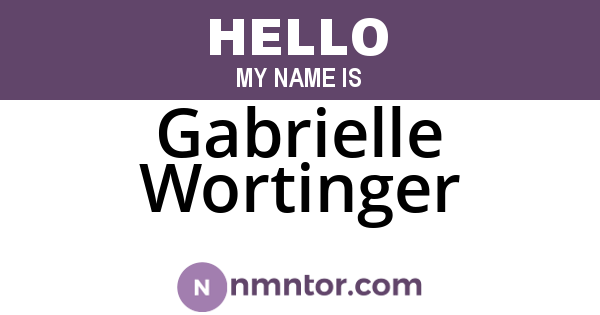 Gabrielle Wortinger