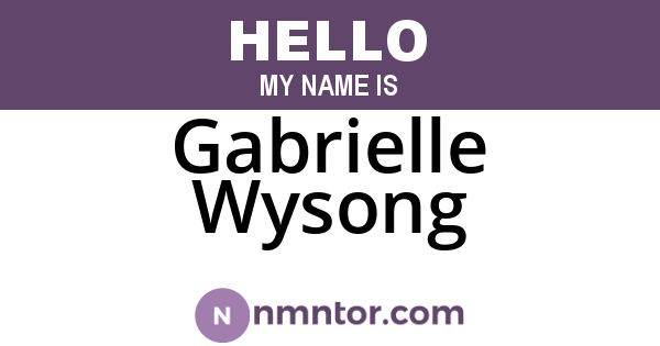 Gabrielle Wysong