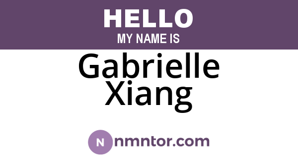 Gabrielle Xiang