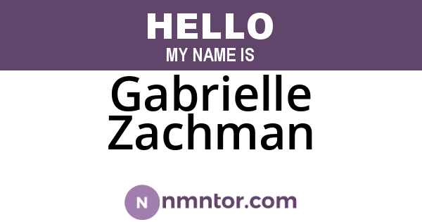 Gabrielle Zachman