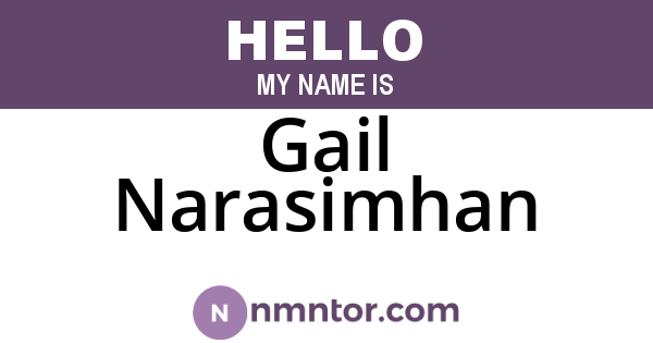 Gail Narasimhan
