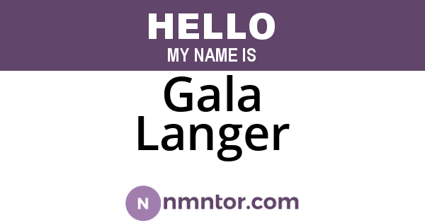 Gala Langer