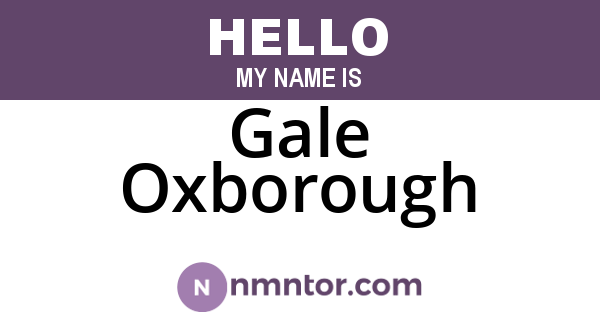 Gale Oxborough
