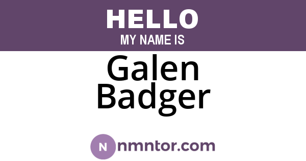 Galen Badger