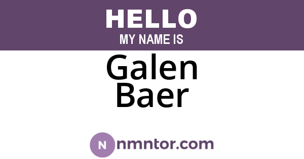 Galen Baer