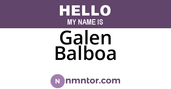 Galen Balboa
