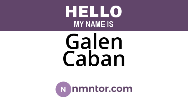 Galen Caban
