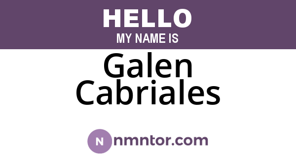 Galen Cabriales