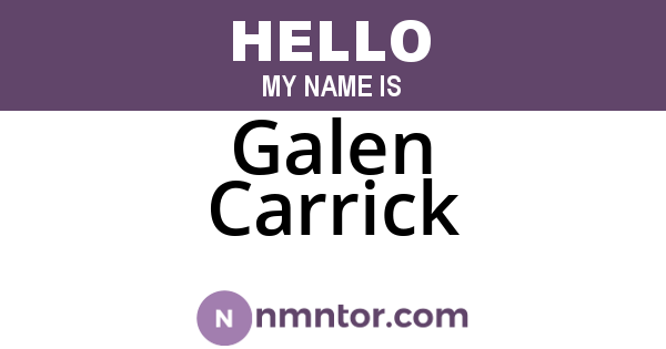 Galen Carrick