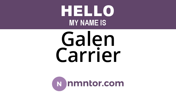 Galen Carrier