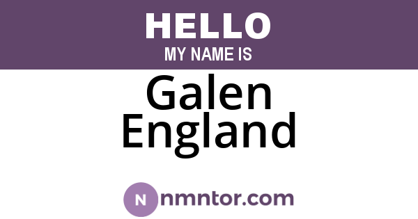 Galen England