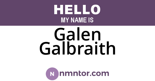 Galen Galbraith