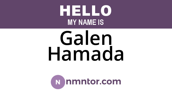 Galen Hamada