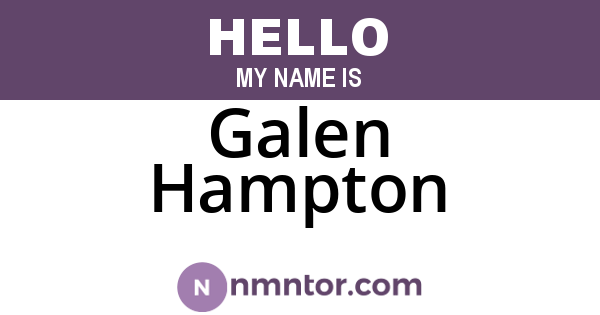 Galen Hampton