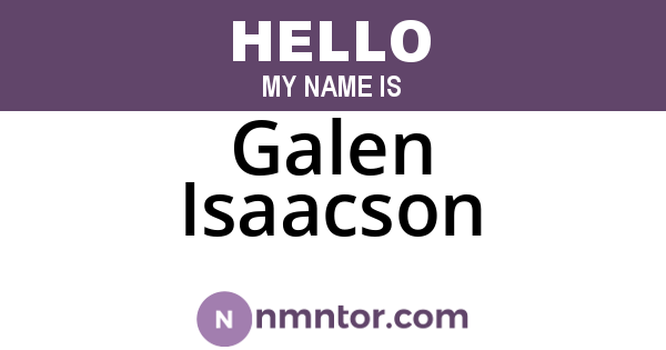 Galen Isaacson