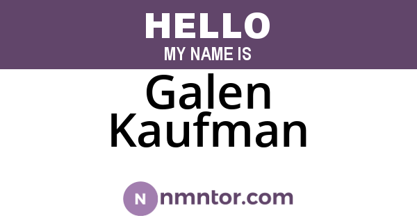Galen Kaufman