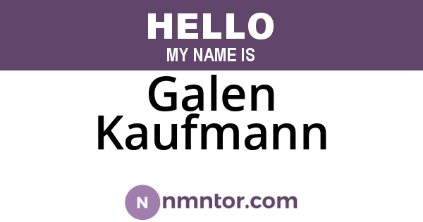 Galen Kaufmann